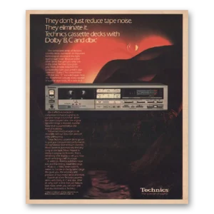 1983 Technics Cassette Decks Print Ad | Reduce Tape Noise