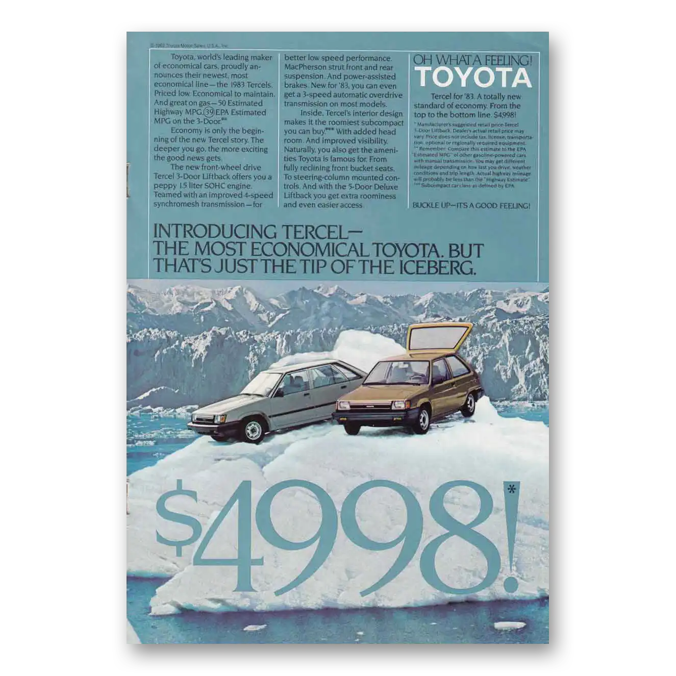 1982 Toyota Tercel Print Ad | Tip Iceberg