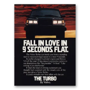 1983 Volvo Print Ad | Fall In Love In 9 Seconds Flat