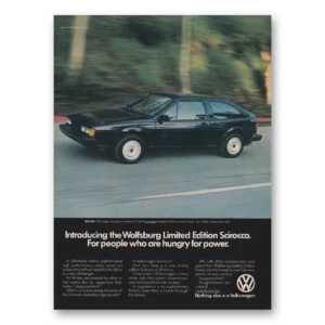 1983 Volkswagen Scirocco Print Ad | Wolfsburg