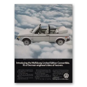 1983 Volkswagen Wolfsburg Edition Print Ad | German Engineers