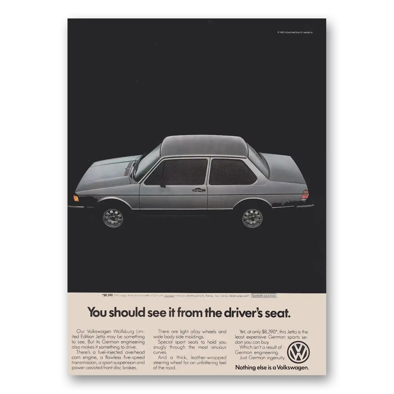 1983 Volkswagen Wolfsburg Edition Print Ad | Drivers Seat