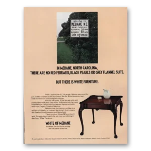 1983 White of Mebane Print Ad | Red Ferraris