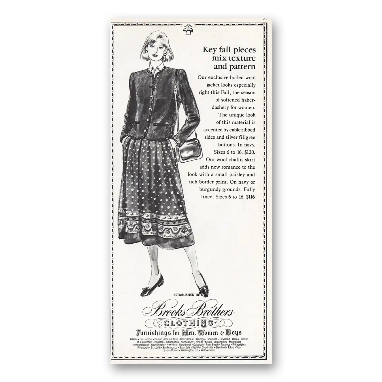 1984 Brooks Brothers Print Ad | Key Fall Pieces