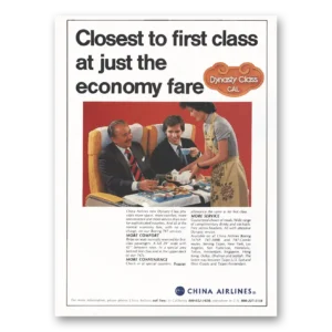 1984 China Airlines Print Ad | Dynasty Class