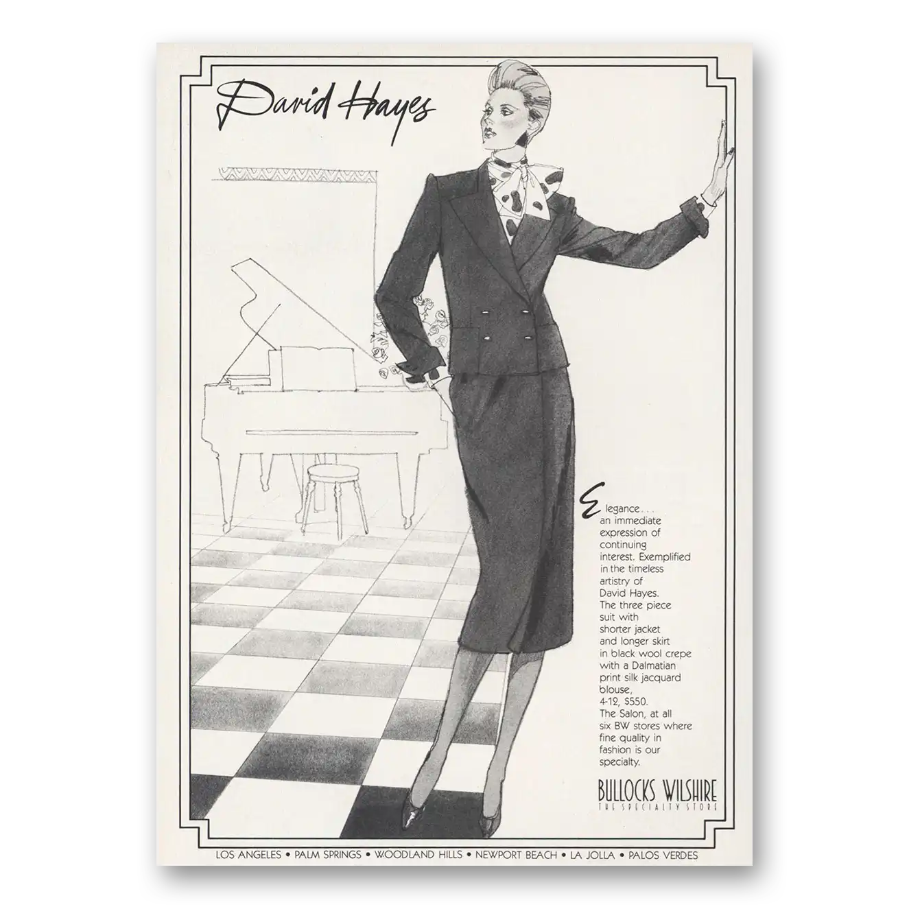 1984 Bullocks Wilshire Print Ad | David Hayes