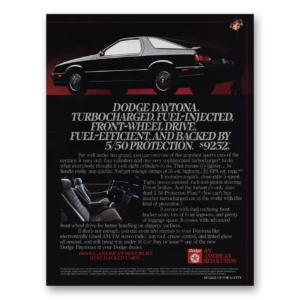 1984 Dodge Daytona Print Ad | Turbocharged
