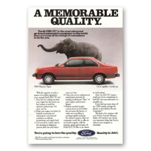 1984 Mercury Topaz Print Ad | Memorable