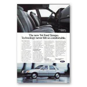 1984 Ford Tempo Print Ad | Technology Never Felt So Comfortable