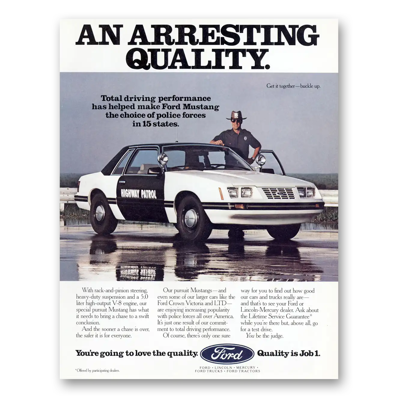 1984 Ford Mustang Print Ad | Police Forces