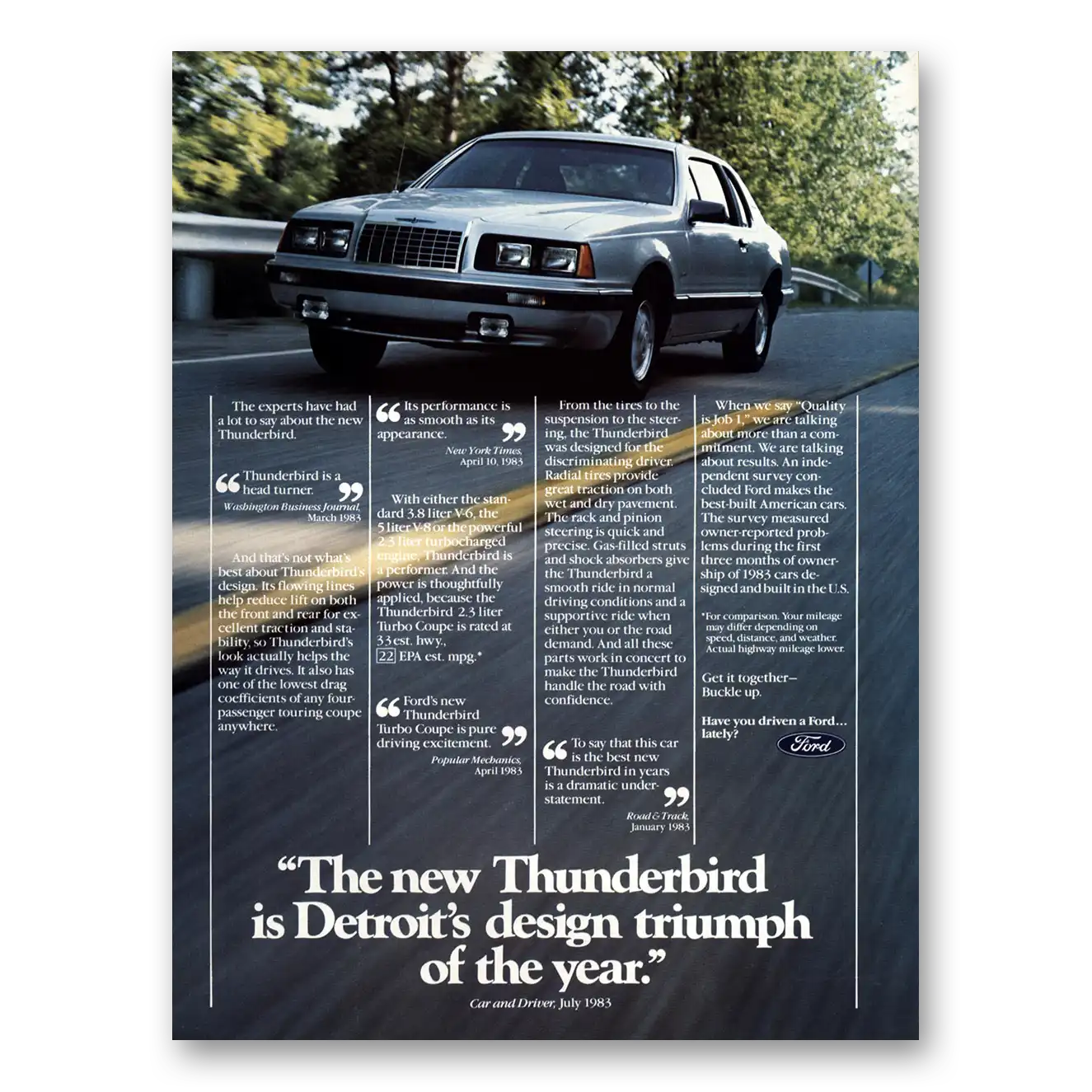 1984 Ford Thunderbird Print Ad | Design Triumph
