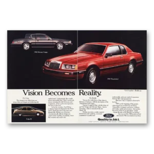 1984 Ford Thunderbird Print Ad | Cougar Probe Vision
