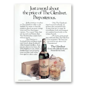 1984 Glenlivet Print Ad | Price Preposterous