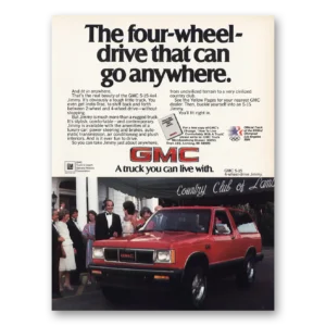 1984 GMC S15 Pickup Truck Print Ad | Four Wheel Drive