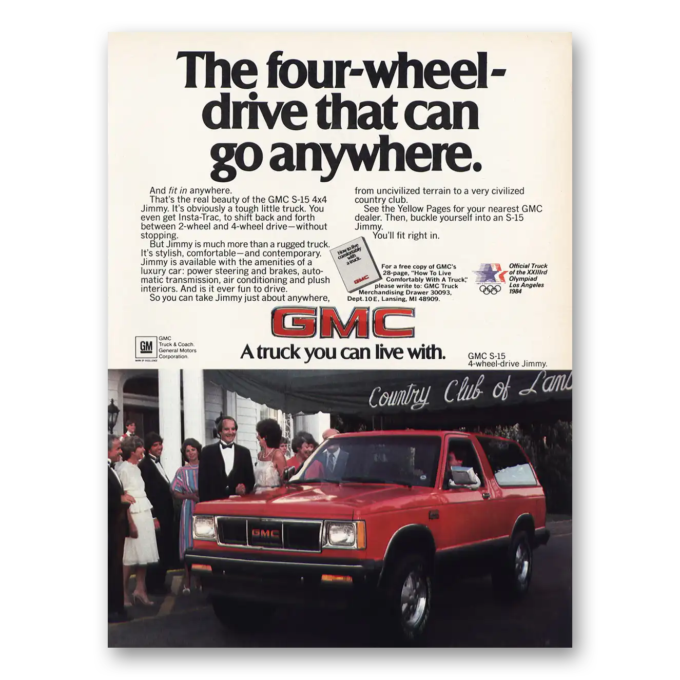 1984 GMC S15 Pickup Truck Print Ad | Four Wheel Drive
