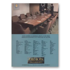 1984 Hilton Hotels Print Ad | Ends Day West