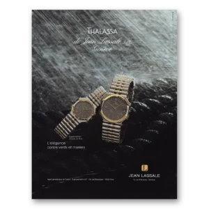 1984 Jean Lassale Watch Print Ad | Thalassa Watch French