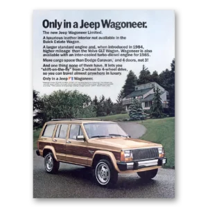 1984 Jeep Wagoneer Print Ad | Leather Interior