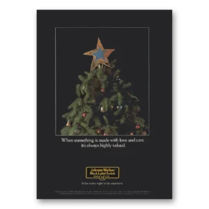 1984 Johnnie Walker Black Label Print Ad | Christmas Tree