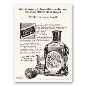1984 Johnnie Walker Print Ad | Cardhu Blended Enjoy It Straight
