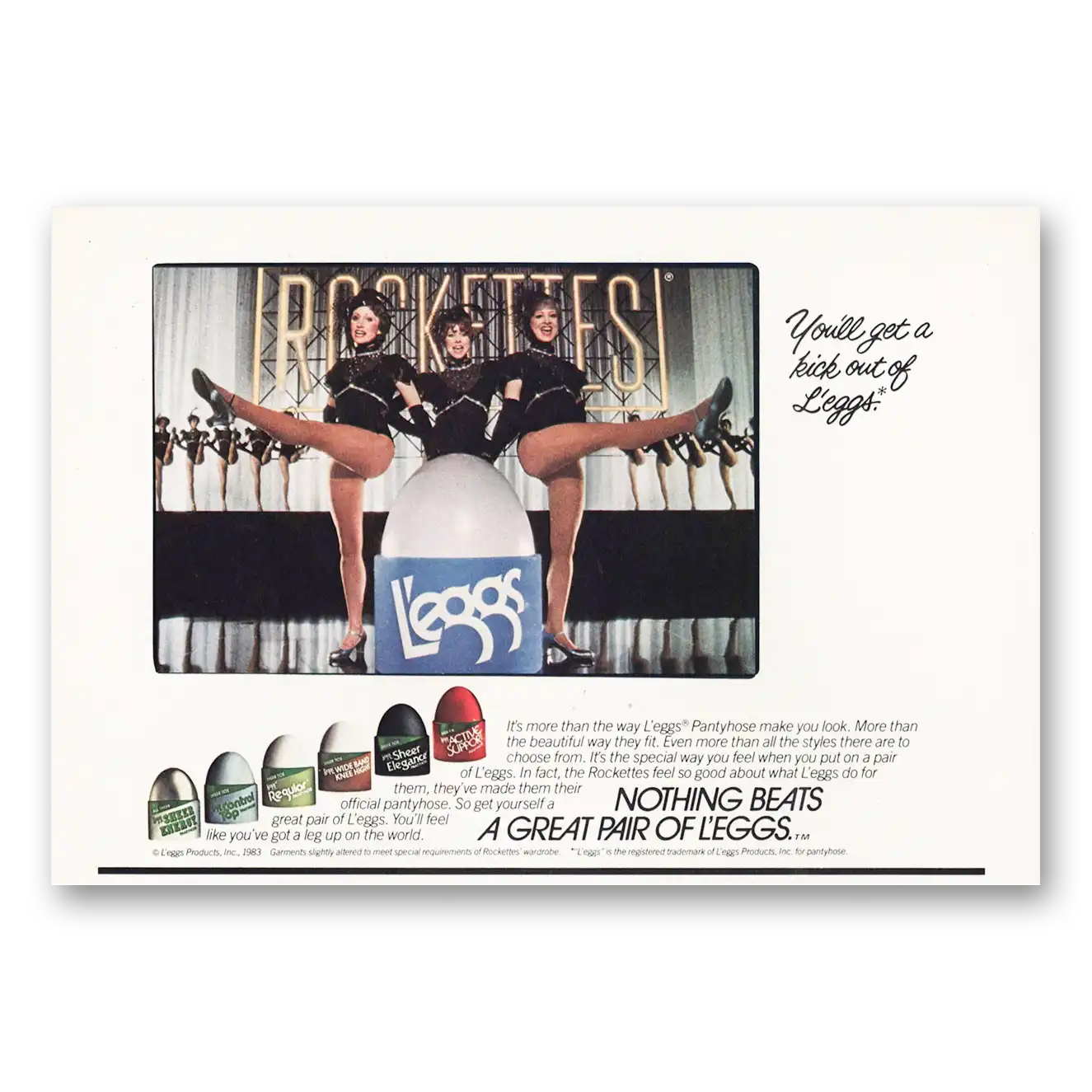 1984 Leggs Pantyhose Print Ad | Rockettes