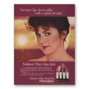 1984 Maybelline Moisture Whip Lipstick Print Ad | Lynda Carter
