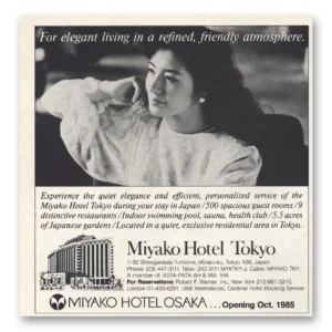 1984 Miyako Hotel Print Ad | Tokyo