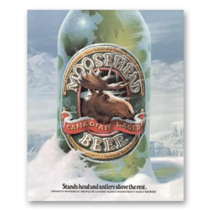 1984 Moosehead Beer Print Ad | Antlers Above