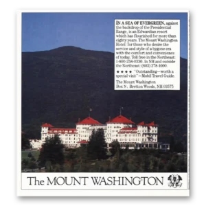 1984 Mount Washington Print Ad | Sea Of Evergreen