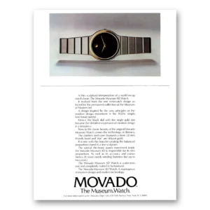 1984 Movado Watch Print Ad | Sculptural