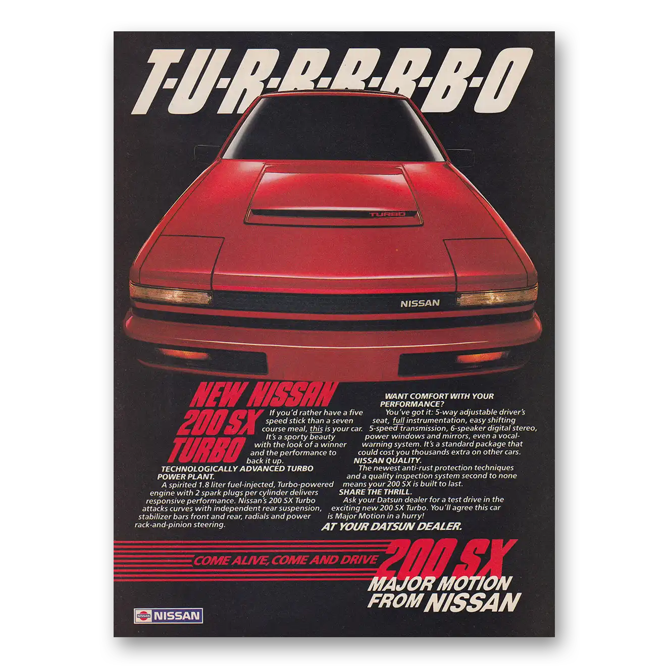 1984 Nissan 200SX Print Ad | Turbo Five
