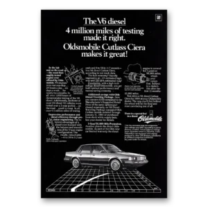 1984 Oldsmobile Cutlass Ciera Print Ad | V6 Diesel