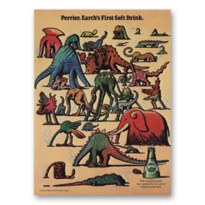 1984 Perrier Print Ad | Earths First Soft Drink