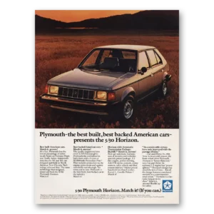 1983 Plymouth Horizon Print Ad | Match It If You Can