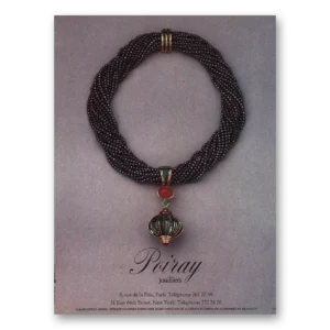 1984 Poiray Joailliers Print Ad | Beaded Necklace