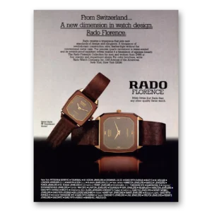1984 Rado Watch Print Ad | Florence
