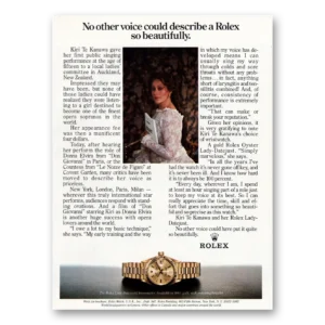 1984 Rolex Print Ad | Kiri Te Kanawa