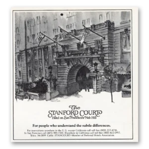 1984 Stanford Court Print Ad | San Francisco Nob Hill