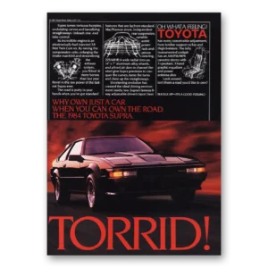 1984 Toyota Supra Print Ad | Torrid