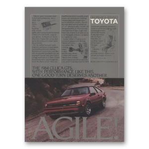 1984 Toyota Celica Print Ad | Gts Agile