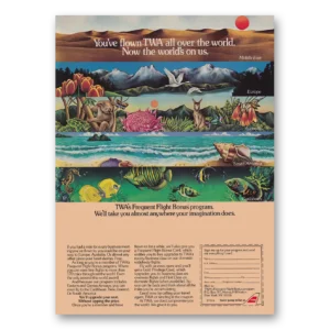 1984 TWA Airlines Print Ad | Worlds On Us