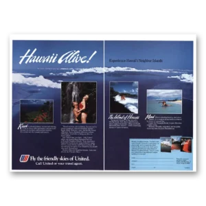 1984 United Airlines Print Ad | Hawaii Alive