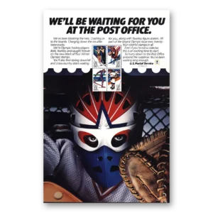 1984 United States Postal Service USPS Print Ad | Olympic Hockey