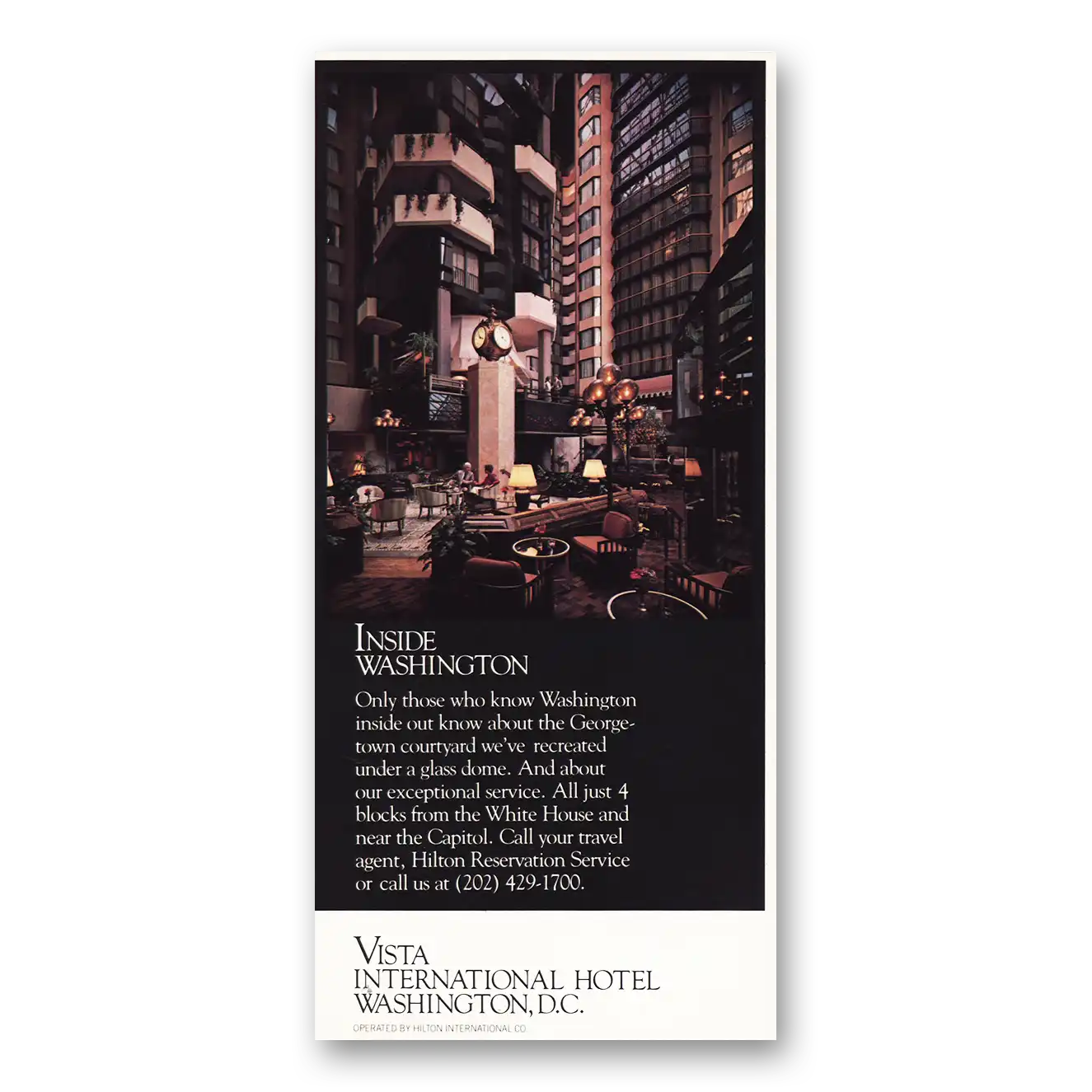 1984 Vista International Hotel Print Ad | Inside Washington