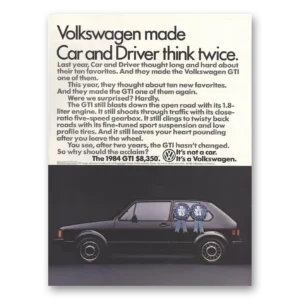 1984 Volkswagen GTI Print Ad | Think Twice