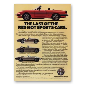 1985 Alfa Romeo Spider Print Ad | Triumph Austin