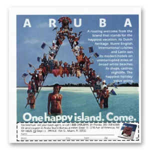 1985 Aruba Print Ad | Happy Island