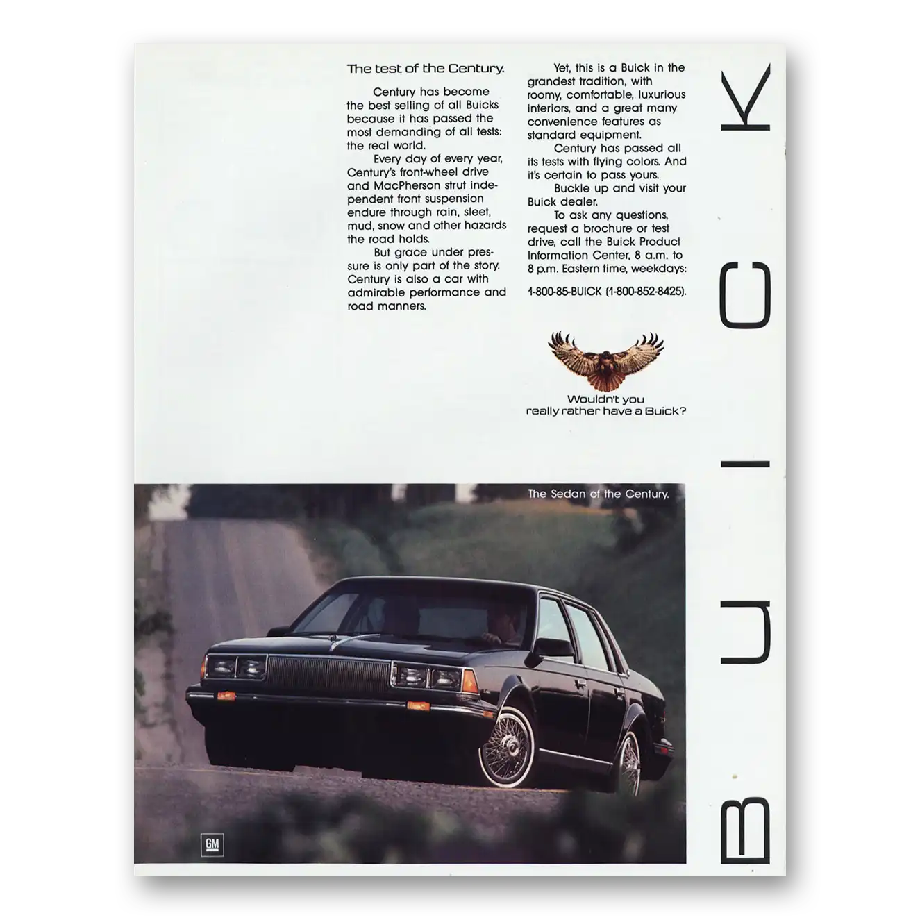 1985 Buick Century Print Ad | Test Century