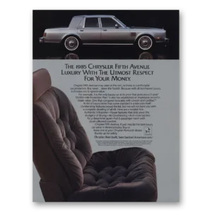 1984 Chrysler Fifth Avenue Print Ad | Luxury Utmost
