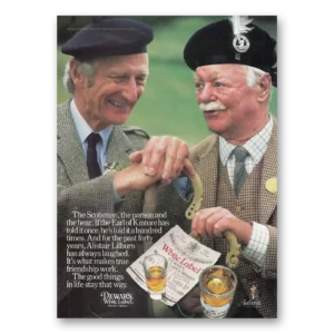 1985 Dewars White Label Print Ad | Parson The Bear